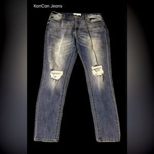 KanCan High Rise Skinny Leg Jeans XL Ripped Knees KC7263M-P